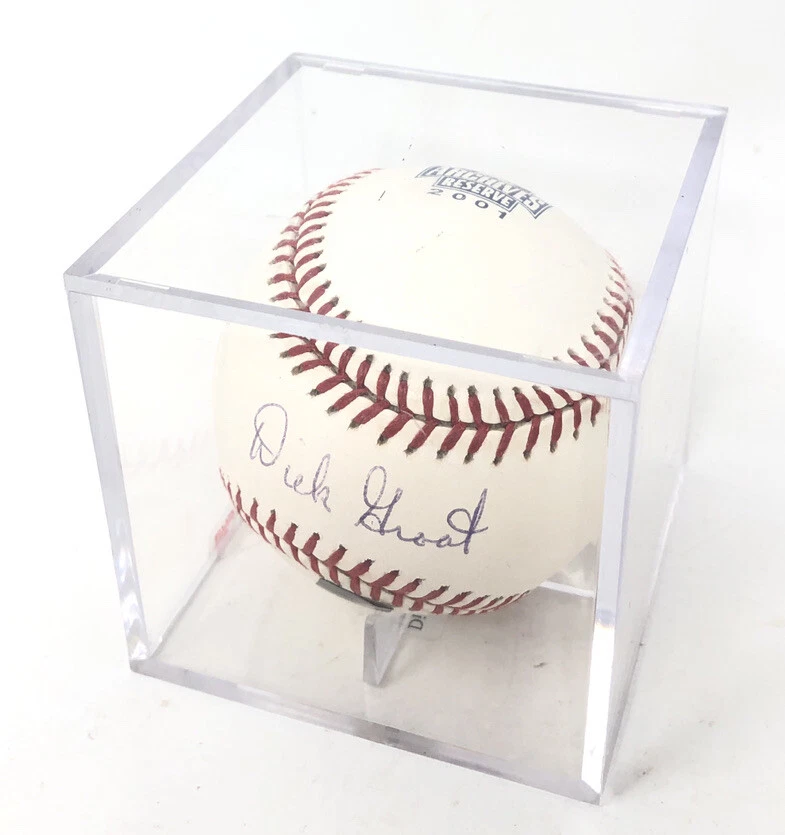 Бейсбольный мяч с автографом Дика Гроата из MLB TOPPS ARCHIVES RESERV 2001 OML - Изображение 2 из 4