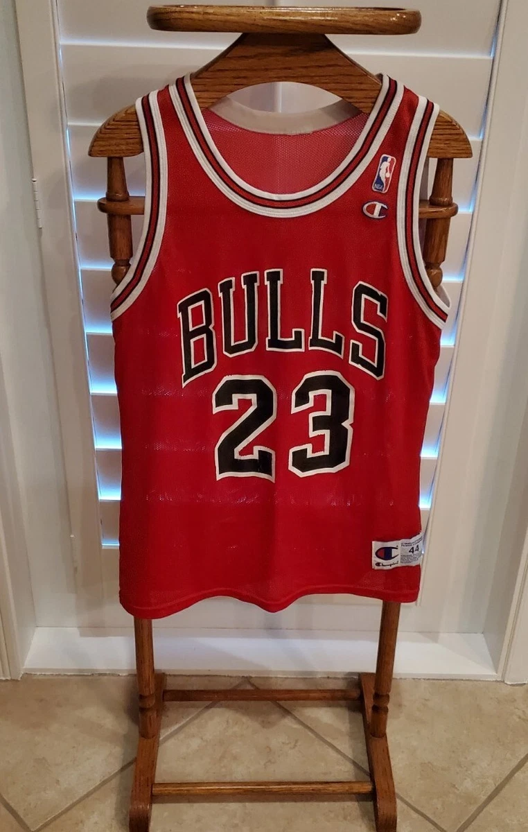 Michael Jordan #23 Chicago Bulls basketball Jersey Champion NBA Black Mens  44