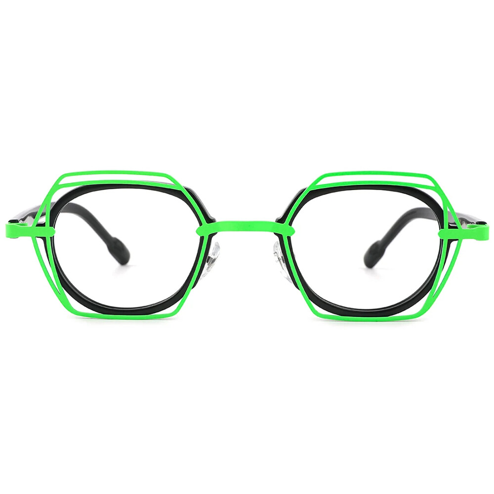Geometric Glasses for Women Men Light Metal Acetate  display picture 3