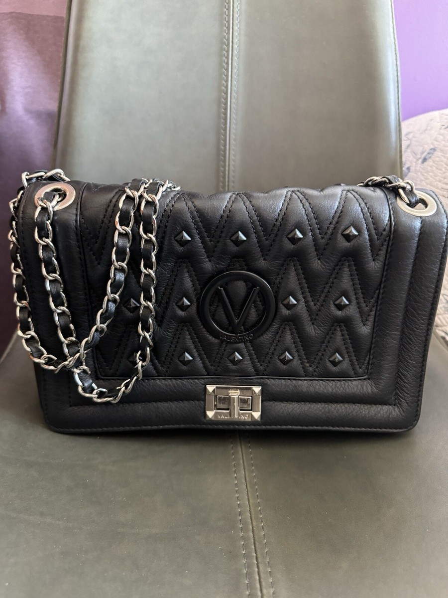 ハンドバッグ VALENTINO BLACK LEATHER HANDBAG Valentino Flap Bag Black Quilted Leather | eBay