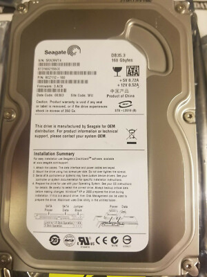 Seagate ST3160215SCE 160GB PN 9CZ112-180 FW 3.ACB SATA 3.5'' HD DC 08303 WU