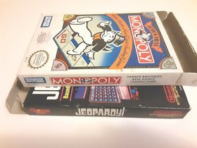 Monopoly & Jeopardy NES Nintendo Complete CIB Authentic w/ Game Poster! RaRe