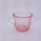 Vintage Pink Depression Glass Sierra or Pinwheel double Handles Sugar Bowl