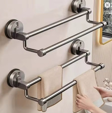 Double Rod Suction Cup Towel Rack Punch-free Bathroom Hanging Towel Rod GREY