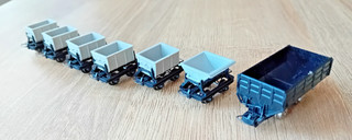 Set of Seven ROCO Minitrains HOe (9mm) N Gauge Mineral & Coal Wagons.