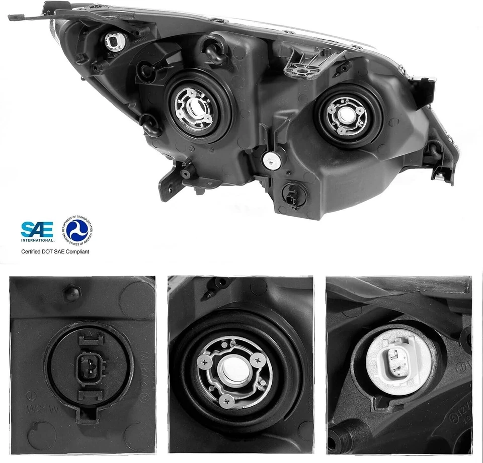 Par de faros negros para Honda Odyssey 2008-2010 izquierda y derecha nuevos Foto 3 de 4