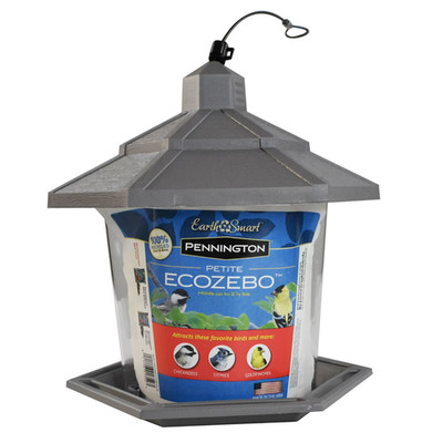 Pennington Earth Smart, Gray Plastic, Hopper Wild Bird Feeder, 2.5 lb. Capacity