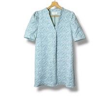NWT THML Dress Sage Green Textured Short Sleeve Retro Preppy Small