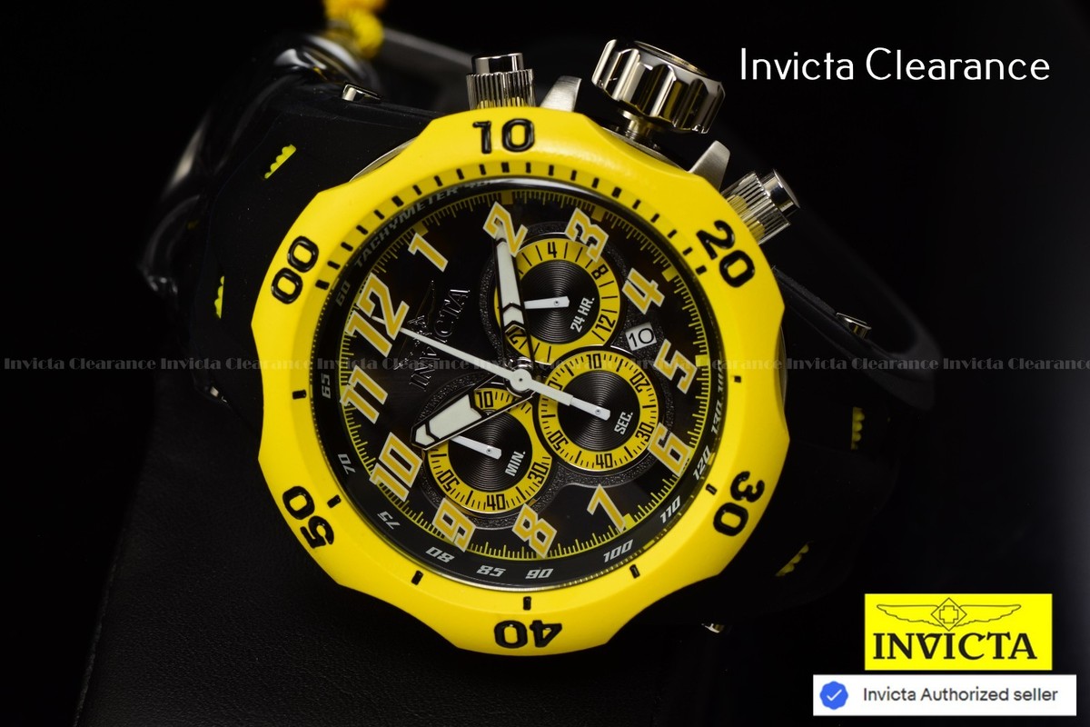 NEW Invicta Venom Hydra Chrono Mens Hydroplated Yellow/ Black Tone