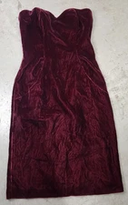 Victor Costa Dress Womens 10 Burgundy Velvet Sleeveless Empire Neckline A*