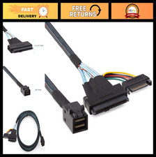 Mini SAS SFF-8643 to U.2 SFF-8639 Cable, PCIe 4.0 X4, 15-Pin SATA Power, 0.5m/1.