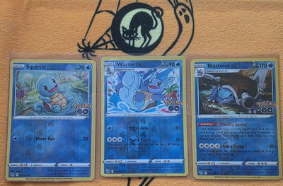 REVERSE HOLO set Squirtle Wartotle Blastoise Pokemon Go  016 017 018/078   