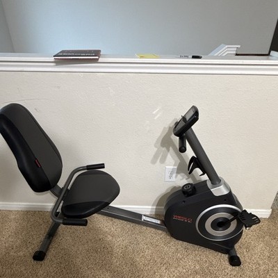 Exerpeutic Recumbent/Semi-Recumbent Exercise Bike, Adjustable Seat, Black/Gray