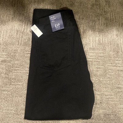 Classy  Gap Straight Mid Rise Straight Leg Black Denim Jeans 34x30