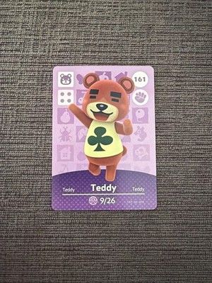 Teddy #161 Animal Crossing Amiibo Authentic Nintendo NM Card From Series 2