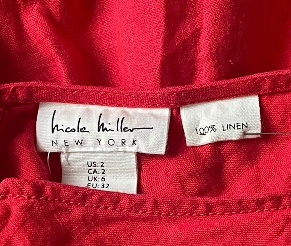 Vestido maxi Nicole Miller 100% linho - Imagem 2 de 3