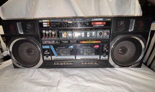 LASONIC L30K AM/FM Cassette 5 Band EQ BOOMBOX Works! Full Antenna *Read*
