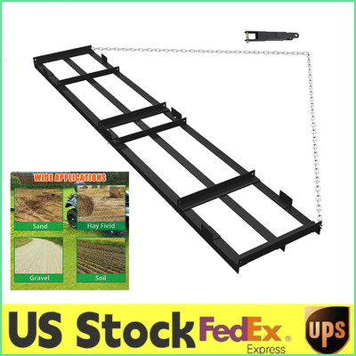 96'' Heavy Duty Drag Harrow w/6 FT Chain Tow Behind Lawn Rake for ATV,UTV Tractor