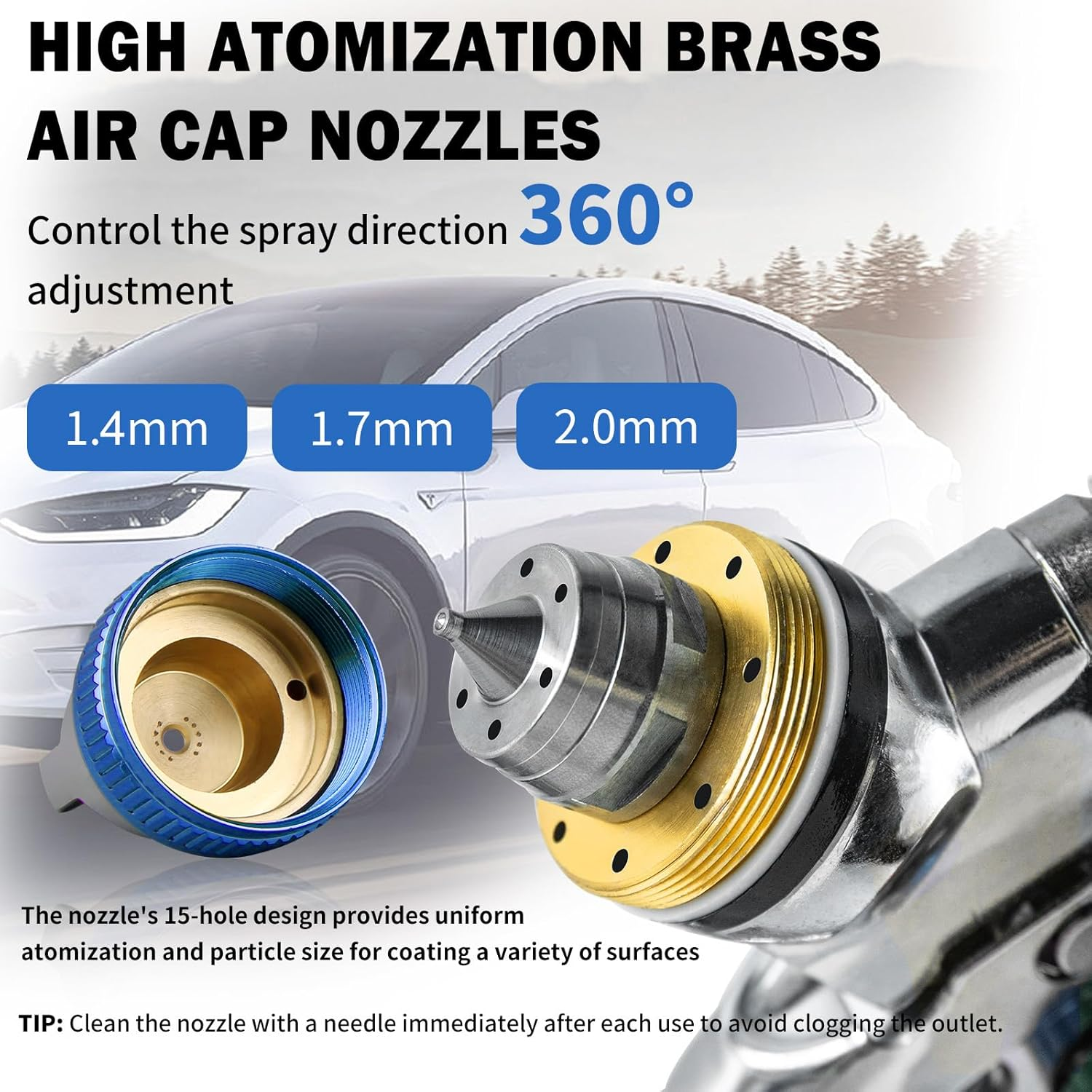 Hvlp Atomization Pattern HVLP Air Paint Spray Gun Kits Gravity Feed Car Auto Primer 1.4/1.7/2 ...