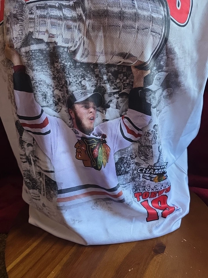 Kewl-Dry Chicago Blackhawks TOEWS #19 T-Shirt Men's YXL 14/16 White NHL Graphic  - Image 3 of 4