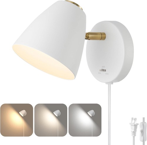 Modern Plug in Wall Light Adjustable Angle 100° & 330° White Plug in Wall - 第 1/22 張圖片