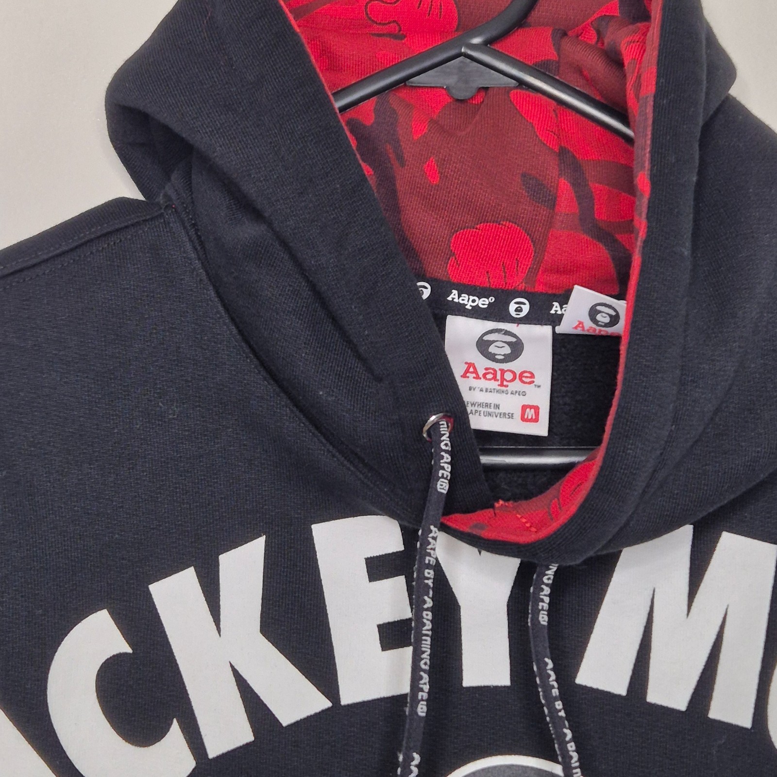 Disney A Bathing Ape Aape Mickey Mouse Hoodie Pullover Jumper Size M thumbnail 6