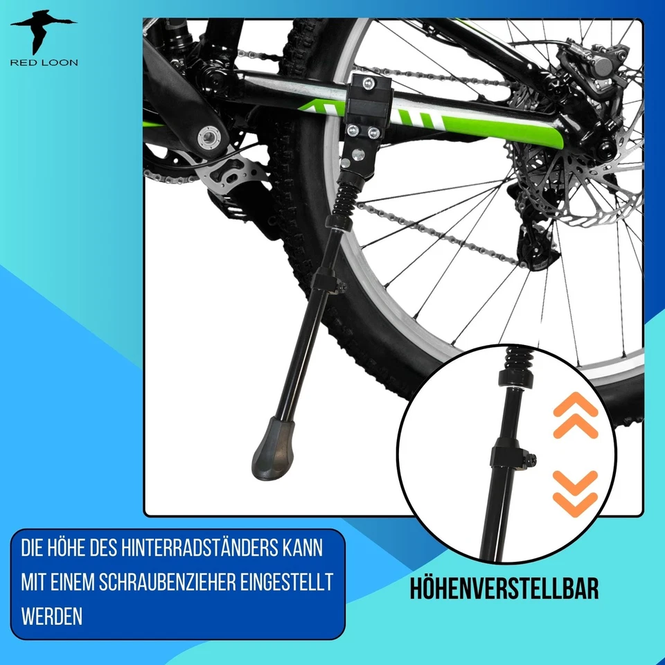 Alu Hinterbauständer 24-28" verstellbar Seitenständer Fahrradständer Hinterbau - Bild 4 von 4