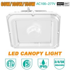 60W 100W 150W LED Canopy Light Commercial Gas Station Parking Lot Lighting ETL