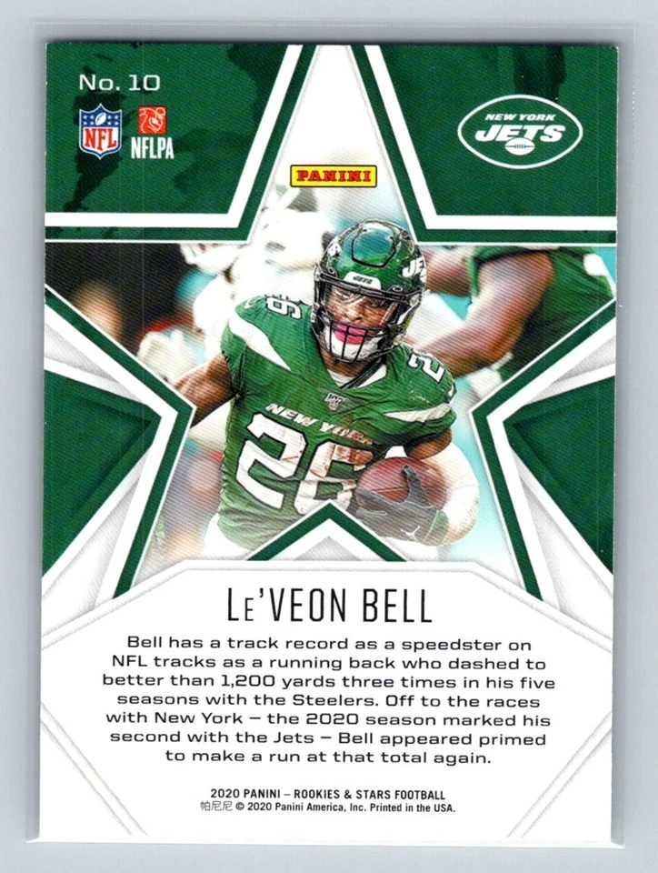 Le'Veon Bell 2020 Panini Rookies & Stars #10 New York Jets - Image 2 of 2