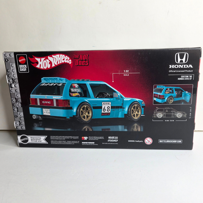 Mattel Brick Shop Hot Wheels Custom '90 Honda Civic EF Building