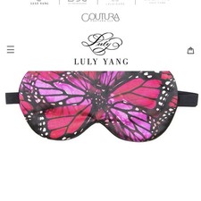 luleisure by luly yang fuchsia Silk Butterfly Patterned Sleep Mask NEW in bag