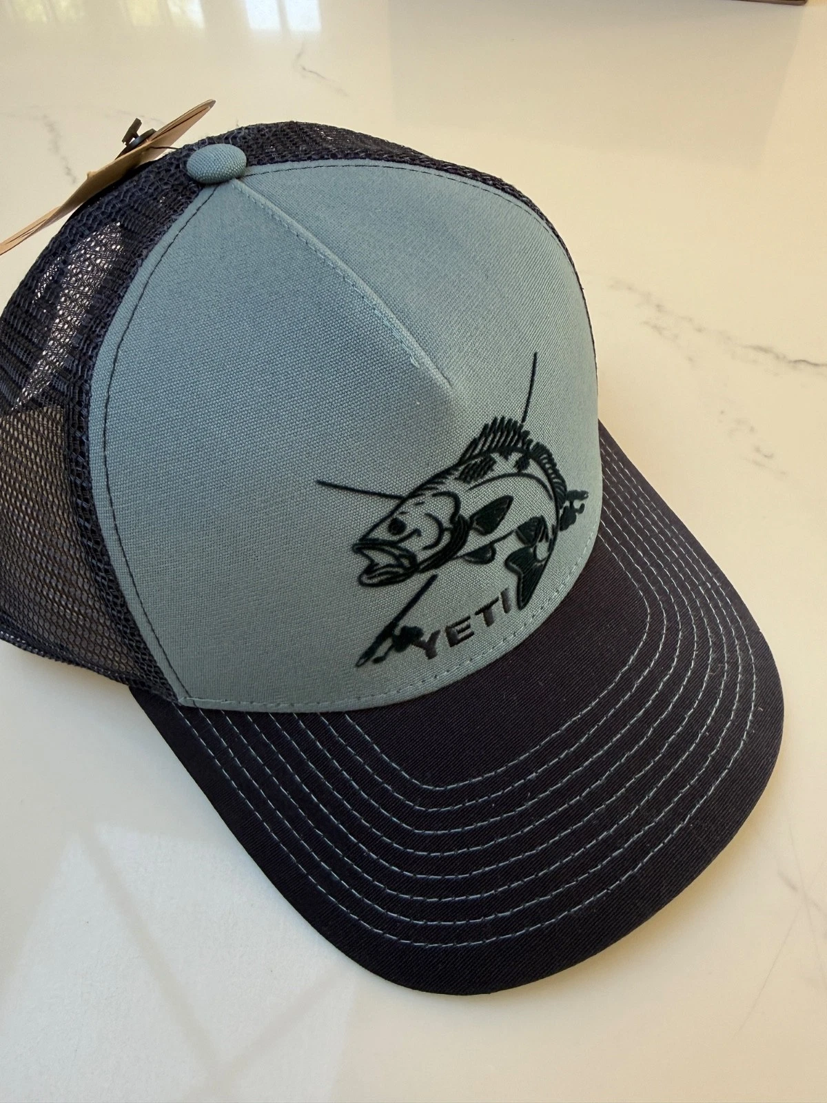YETI Fishing Bass Blue Trucker Baseball Cap - Limited Edition - BNWT