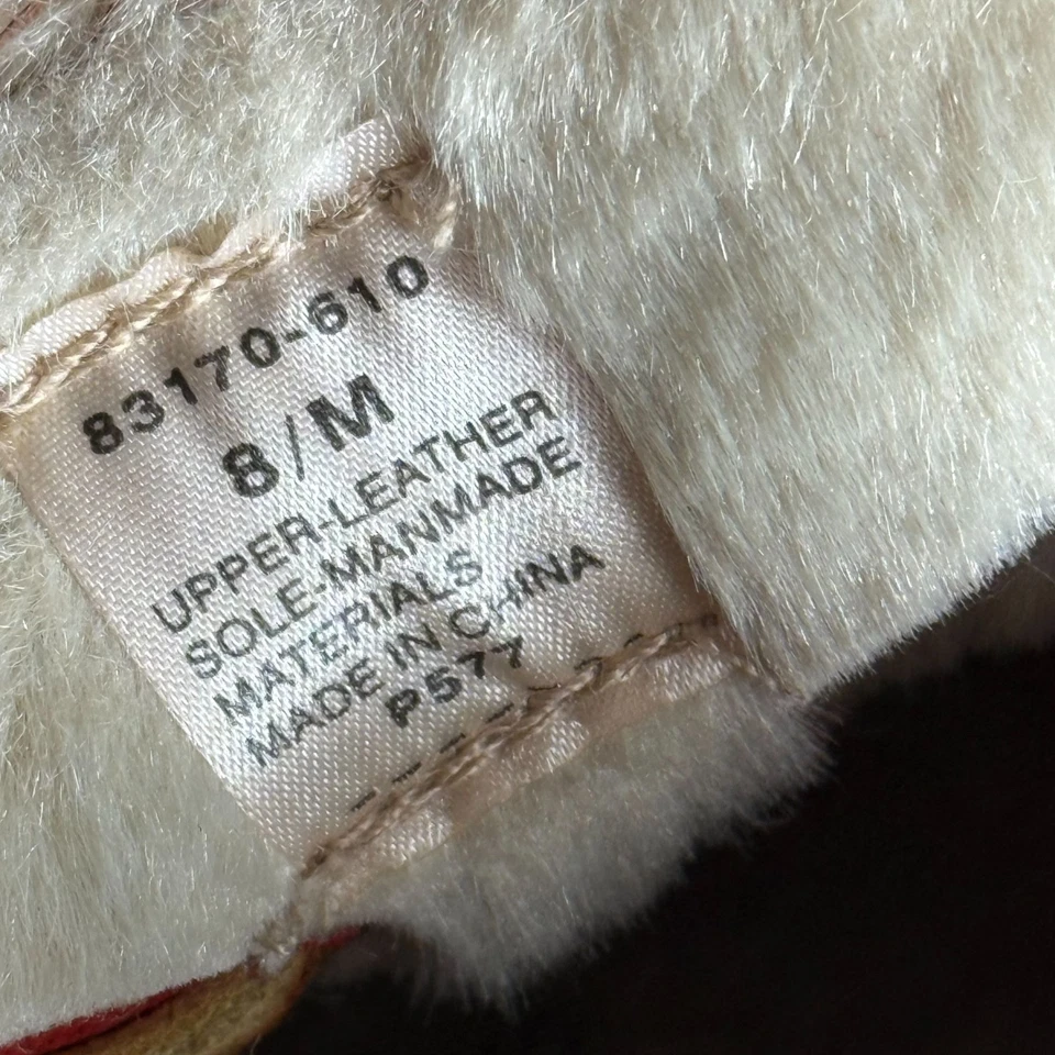 Daniel Green Womens Red Suede Moccasin Slippers 8/M Leather Upper - Image 3 of 4