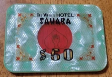 Sahara Casino Las Vegas Obsolete $50.00 Baccarat Plaque 