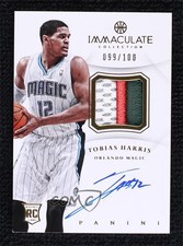 2012-13 Panini Immaculate 99/100 Tobias Harris #AP-TH Patch Auto 1ap2