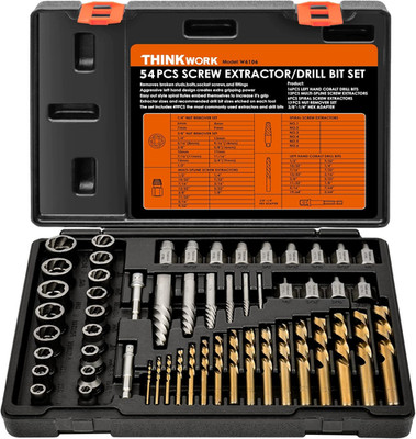 Broken Bolt Extractor Kit 54PCS Easy Out Screw Extractor Set w/ Left Hand Bits