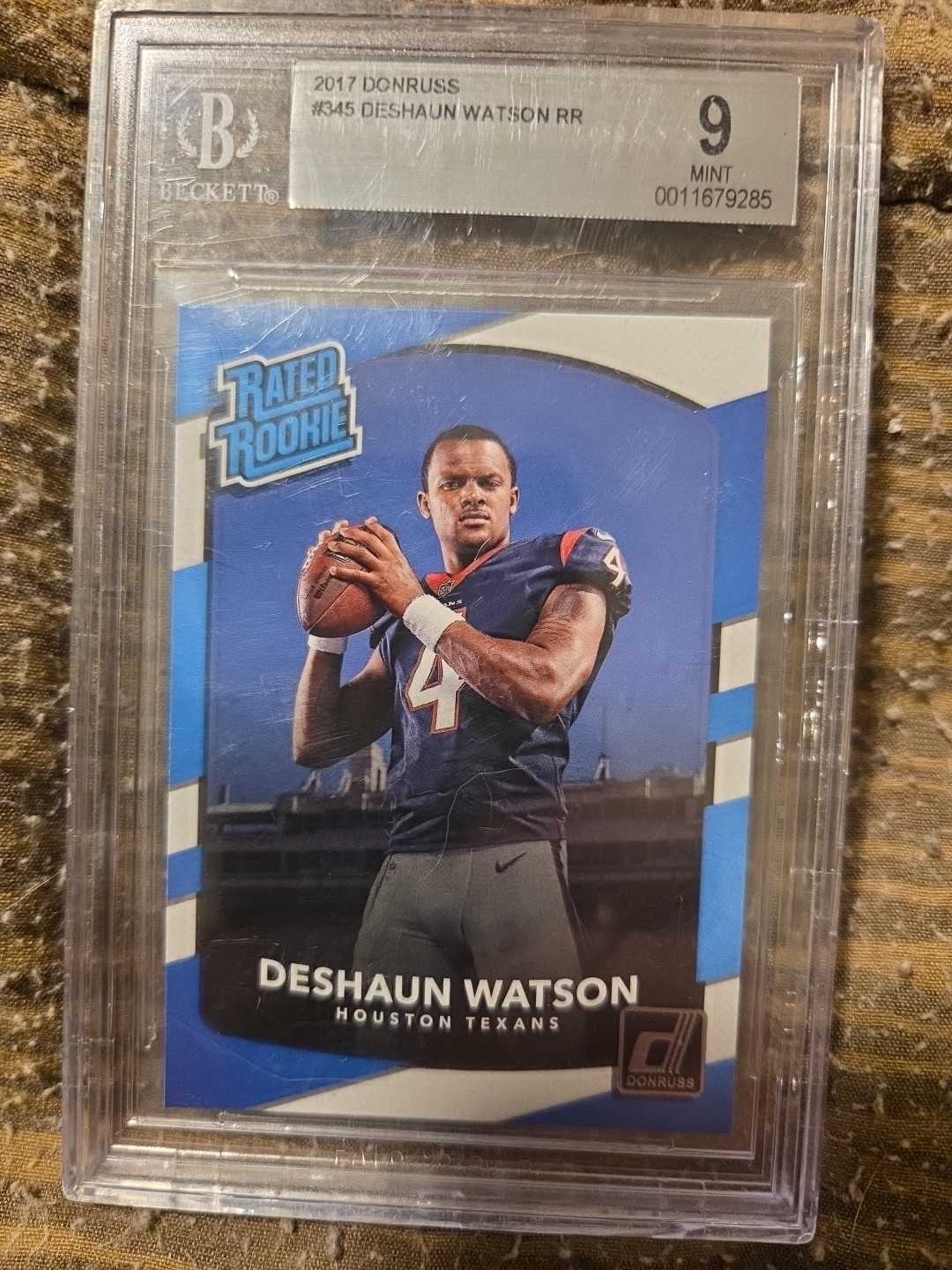 2017 Panini Donruss Football Deshaun Watson #345 Rated Rookie Gem Mint 9