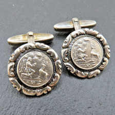 Original Trachten Manschettenkn&ouml;pfe 835er Silber Oktoberfest Hubertus Legende