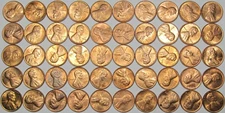 1969-S Lincoln Cents Off-Quality UNC/BU Roll of 50 Pennies w/Issues (Unsearched)