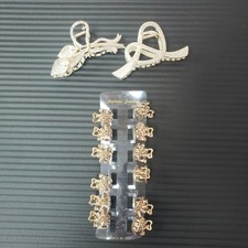 NWOT 2 Large Hair Clips  12 Small Hair Clips Gold Color Fancy
