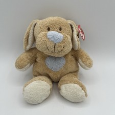 Ty Baby Huggypup Rattle 9" Plush Puppy Dog Blue Heart 2004