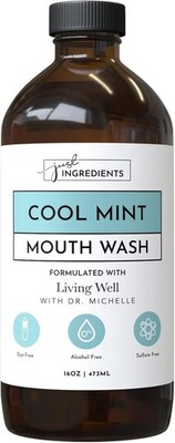 JUST Ingredients Cool Mint Remineralizing Mouthwash, 16 Oz