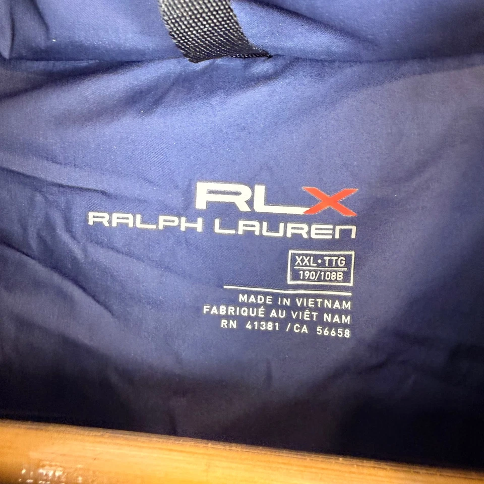 RLX Ralph Lauren Mens XXL Puffer Jacket Hooded Navy Water Resistant - Image 2 of 4