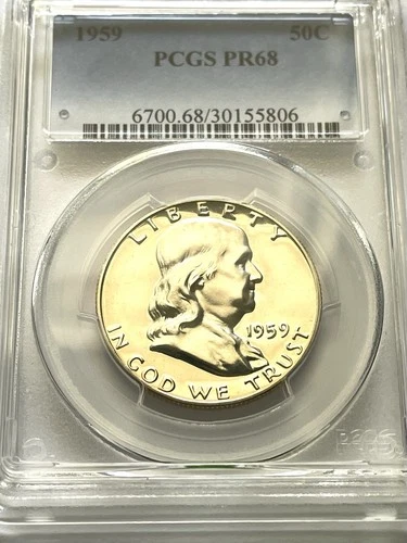 1959 Silver Proof Franklin Half Dollar PCGS PR68