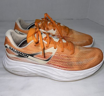 Salomon AeroGlide Sneakers Mens Size 11 Orange White Running Training Shoes READ