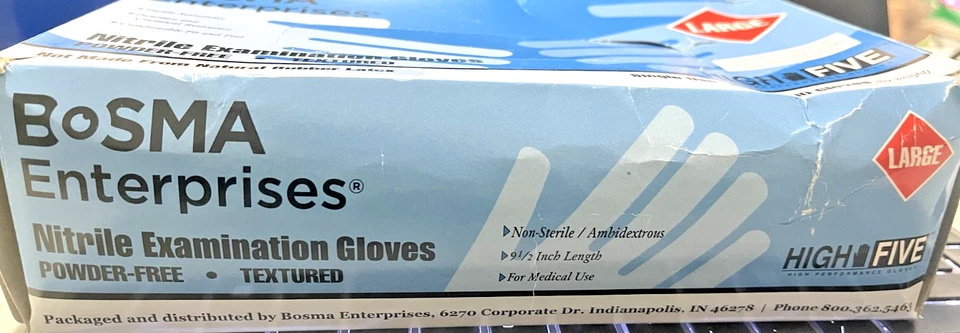 ПЕРЧАТКИ ДЛЯ ОСМОТРА НИТРИЛОМ BOSMAENTERPRISE. Новый большой размер - Изображение 2 из 2