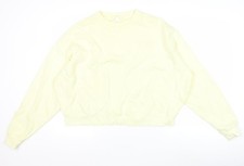 Gelber Damenpullover Sweatshirt Rundhalsausschnitt Baumwolle Gr&ouml;&szlig;e 8 Relaxed Fit