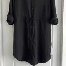 Forever 21 dress black button down dress with tie waist