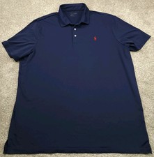 Polo Ralph Lauren Performance Polo Shirt Mens Extra Large Blue Stretch Light