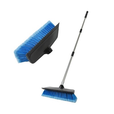 52'' Car Wash Brush with Long Handle | Built-in Rubber Squeegee & Rubber Bumpe...